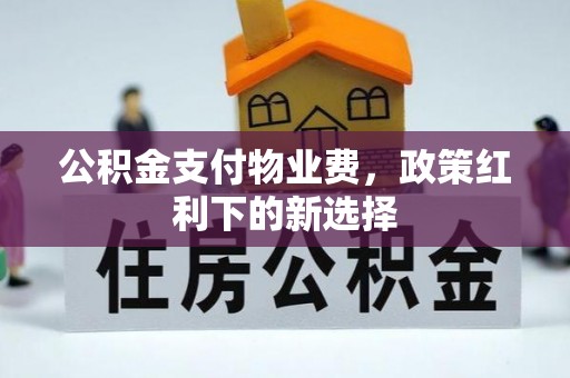 尧都公积金支付物业费，政策红利下的新选择
